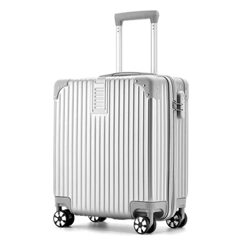 

Travel Suitcase 18 Inch Front Pocket Rolling Luggage Trolley Password Box 18' Boarding Suitcase men Women Travel Bag Trunk