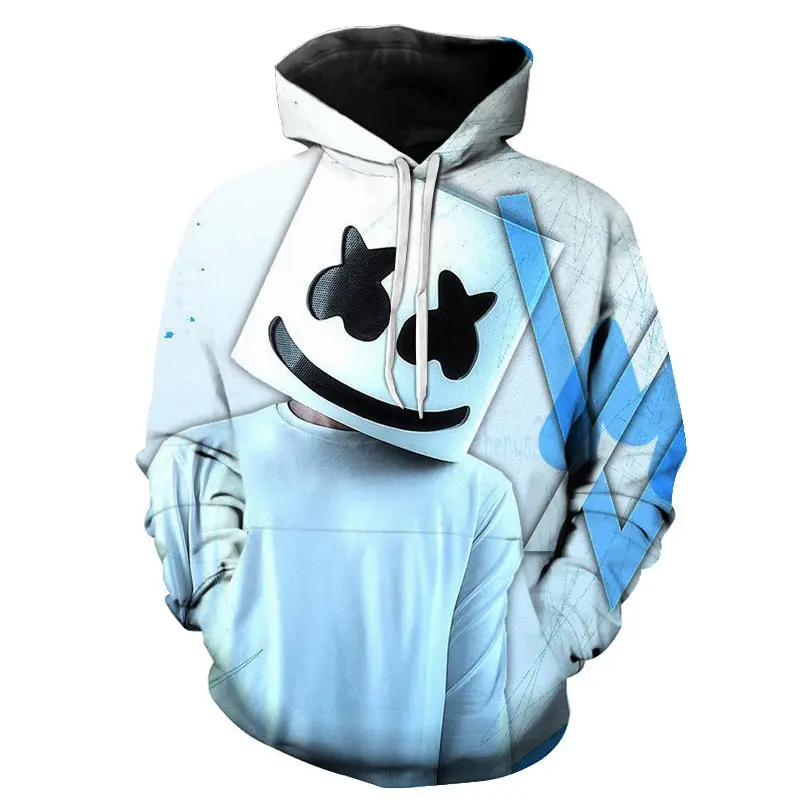 3D печать Новые мужские и женские модные толстовки marshmello электрическая толстовка с капюшоном для ди-Джея Мужская Повседневная Толстовка