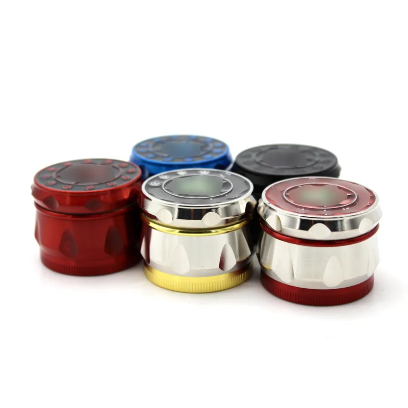 

SWSMOK 4 Layers Herb Tobacco Spice Grass Grinder Smoke Crusher Hand Crank Muller Mill Pollinator Smoking Accessories
