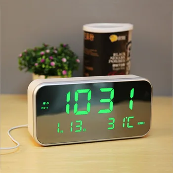 

Hot Alarm Clock Digital Electronic Desk Clock With Temperiture Wake Led Table Clock Znooze Bedroom Office Desktop Decoration