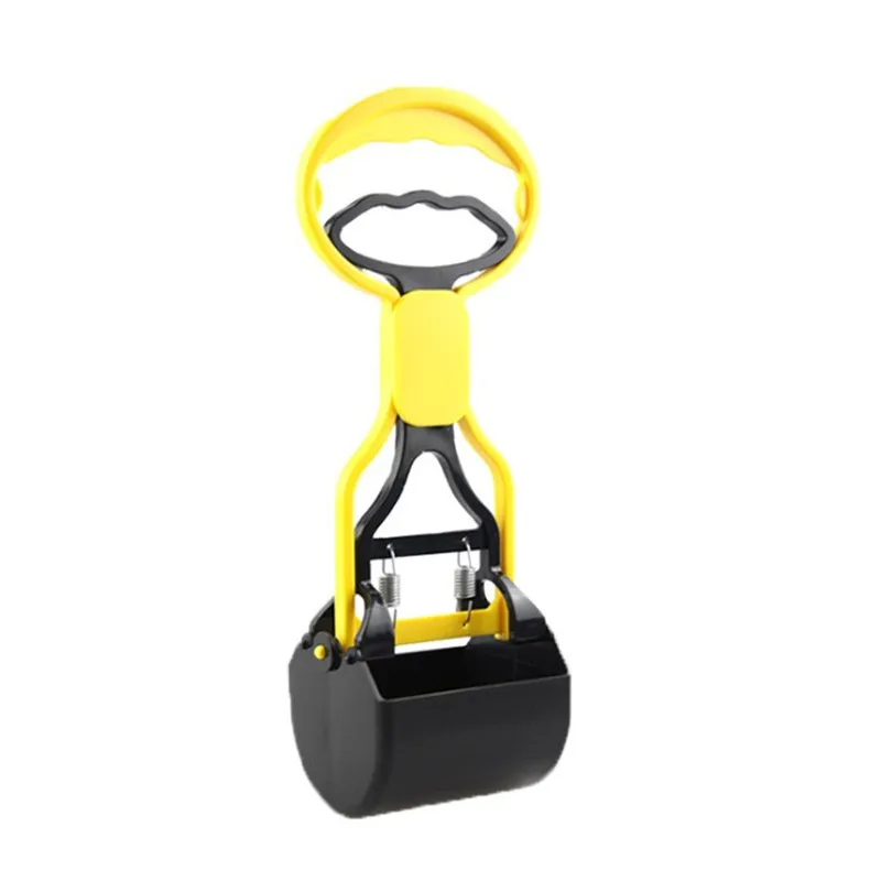 VACCLO короткая ручка Pooper Scooper Домашние животные мусорные палочки er Складная челюсть Pet Poop совок для уборки отходов одной рукой инструмент-скопер - Цвет: Цвет: желтый