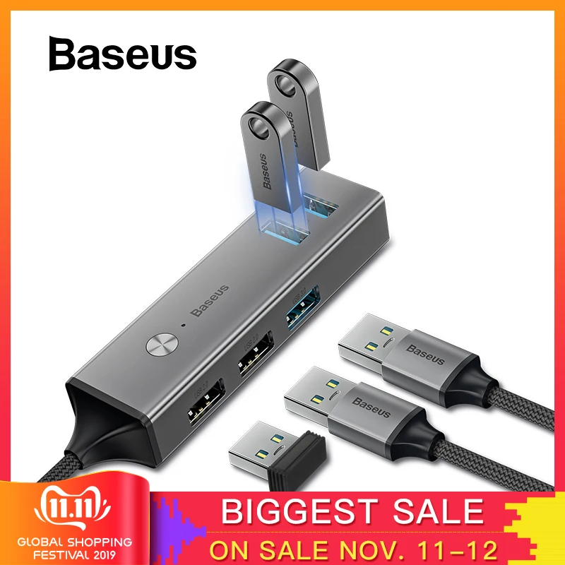 Billig Baseus USB C HUB zu USB 3.0 USB 2.0 USB HUB für MacBook Pro Oberfläche Pro 6 Typ C HUB Erweitern 5 ports USB Ports USB Splitter
