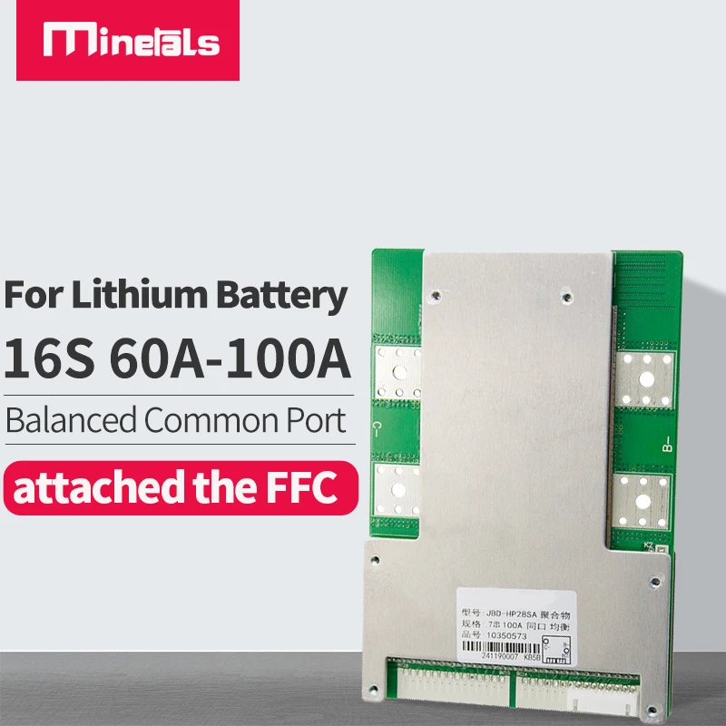 16S BMS PCM 60V/48V LFP4 battery pack with balance 60A 80A 100A function short circuit protection lithium e |