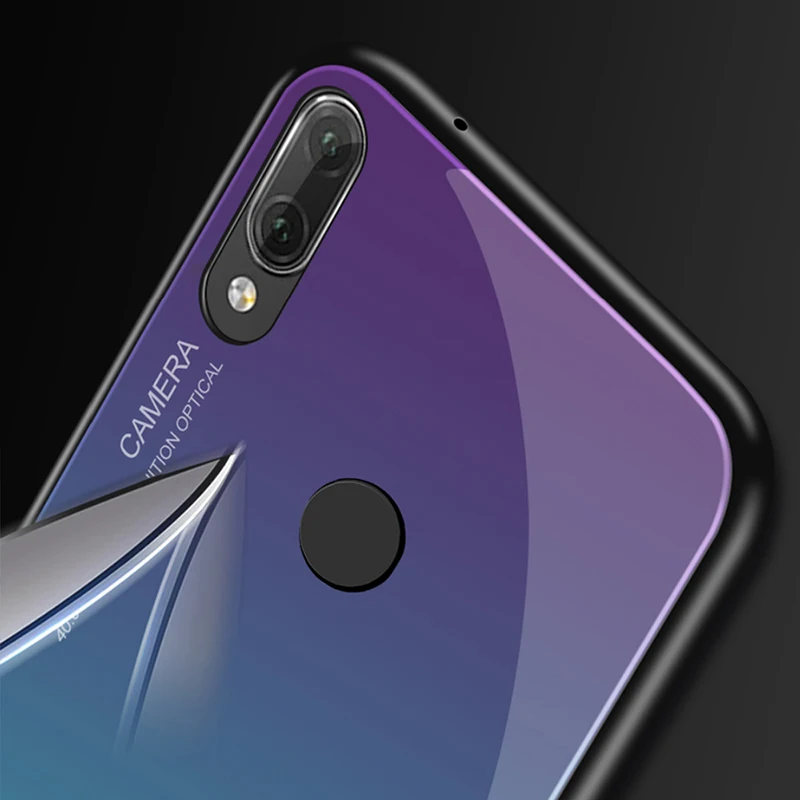 Чехол накладка из закаленного стекла с градиентом для Samsung Galaxy A10 A20 A20e A30 A50 A40 A70 A51