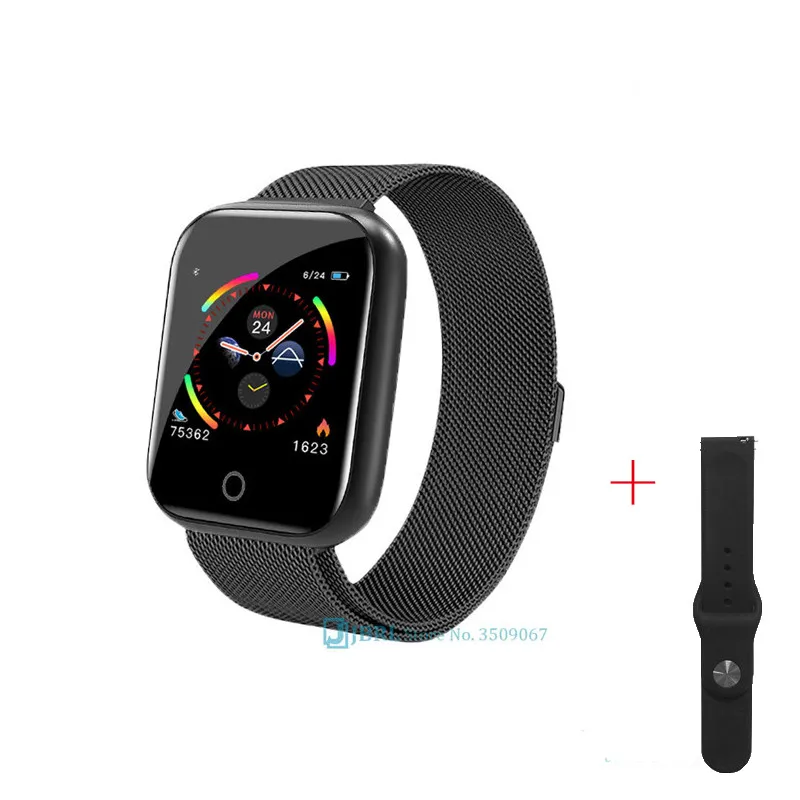 I5s add black strap JBRL умные часы для женщин и мужчин, кровяное давление, фитнес-трекер, HR монитор, водонепроницаемые спортивные умные часы, умные часы для Android IOS - Цвет: I5s add black strap
