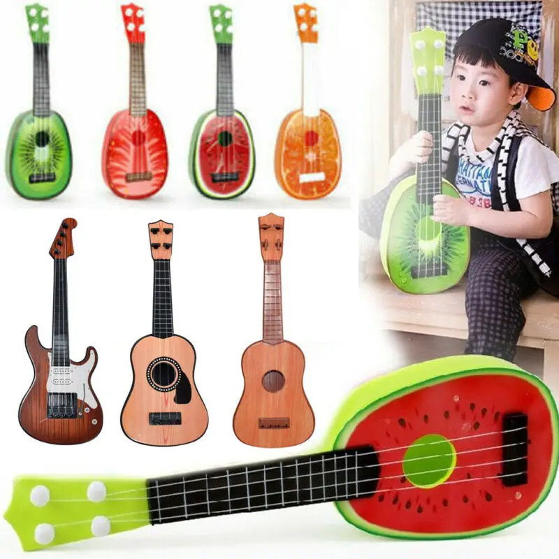 Мини дети фрукты начинающих Классическая Гавайская гитара Ukelele маленькие 4 струны гитара музыкальный инструмент обучающая игрушка Горячая