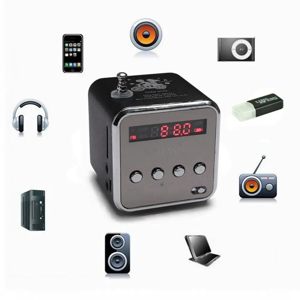 Мини портативный динамик TD-V26 с микро SD TF картой USB диск музыка стерео громкий