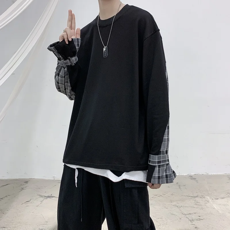 Осенние клетчатые толстовки для мужчин Модная хлопковая Повседневная Толстовка