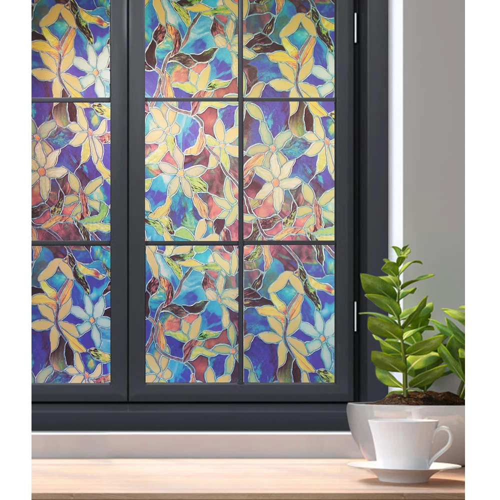 Stained Glass Window Film Privacy Static Cling Decorative Glass Film