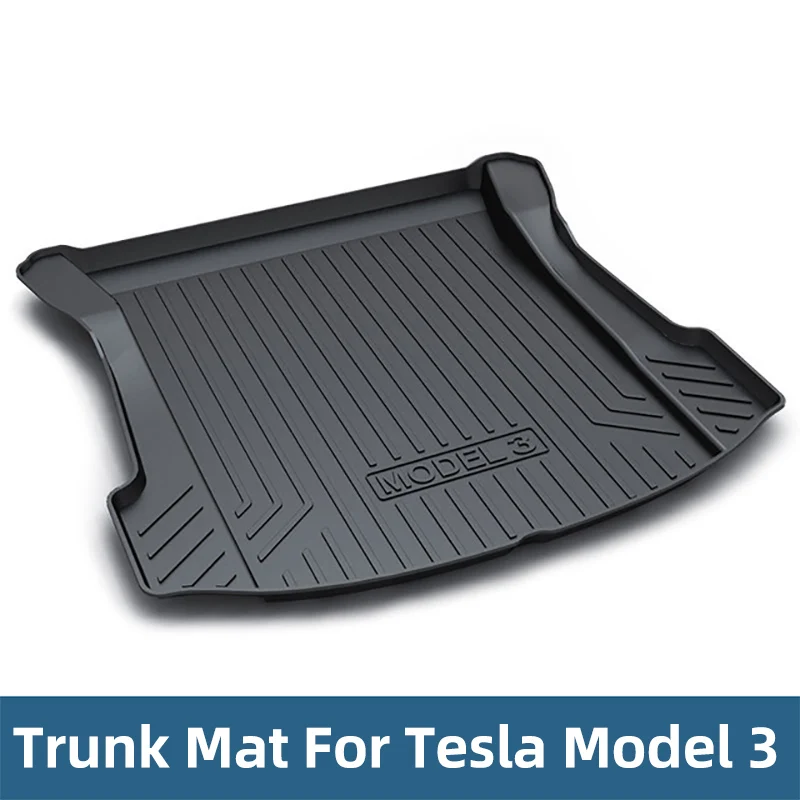 

Car Trunk Mats For Tesla Model 3 2018-2019 Cargo Liner Rear Cargo Tray Trunk Floor Protective Mat