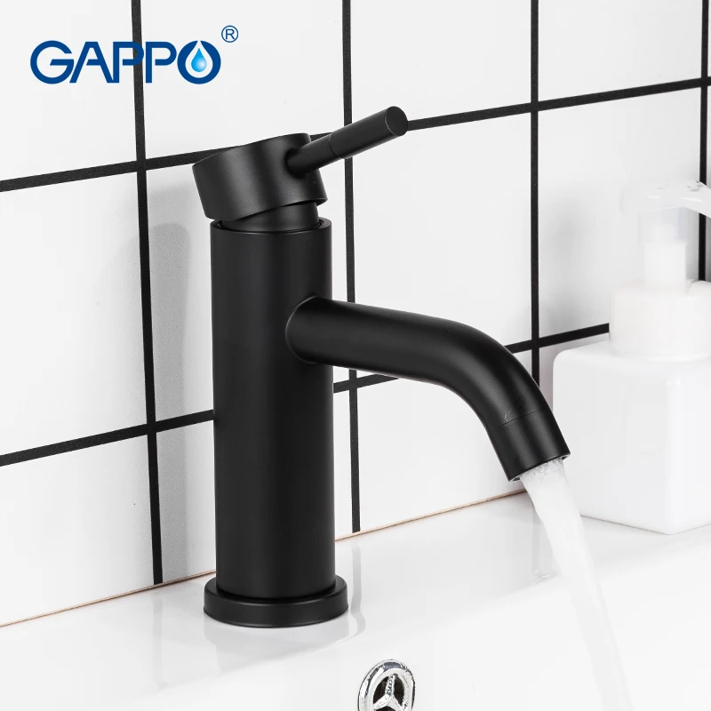 GAPPO Basin Faucet Black White Waterfall Faucet Mixer Tap Modern Brass Faucet Sink Mixer Tap Deck Mounted Bathroom Accessories