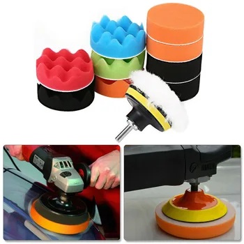 

12PCS 3Inch Sponge Buffing Polishing Pad Kit For Car Polisher With Drill Adapter Car Polishing Sponge Pads Cleaning Tools