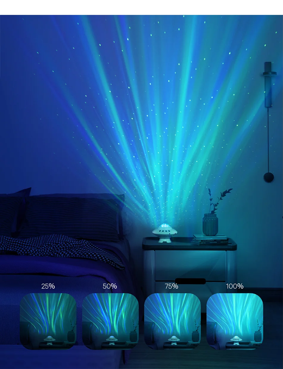 Galaxy Projector Starry Sky Aurora Projectors UFO Night Light Lamp Home Room Decor Decoration Bedroom Decorative Luminaires Gift home depot dinosaur light