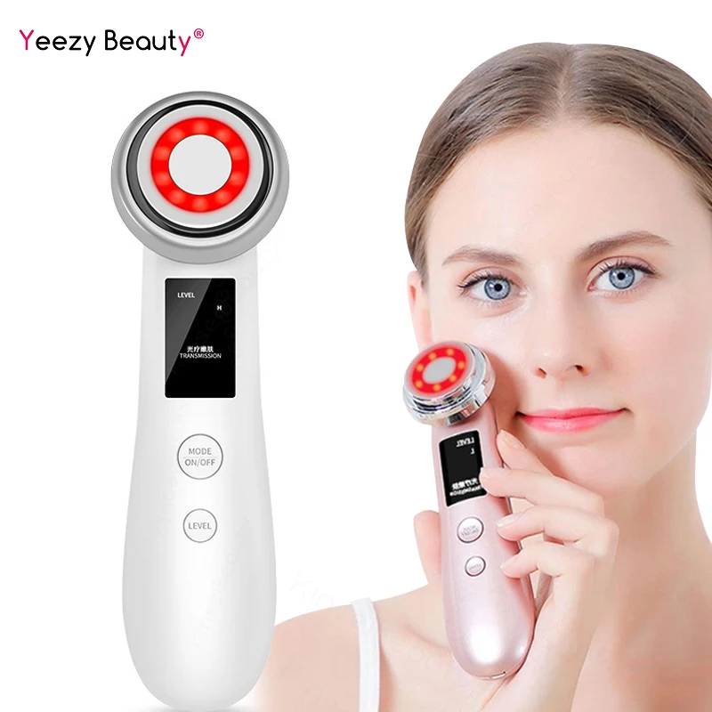 

New Ultrasonic Iontophoresis LED Color RF Facial Microcurrent Cell Rejuvenation Beauty Instrument Face Massage Lifting Beauty