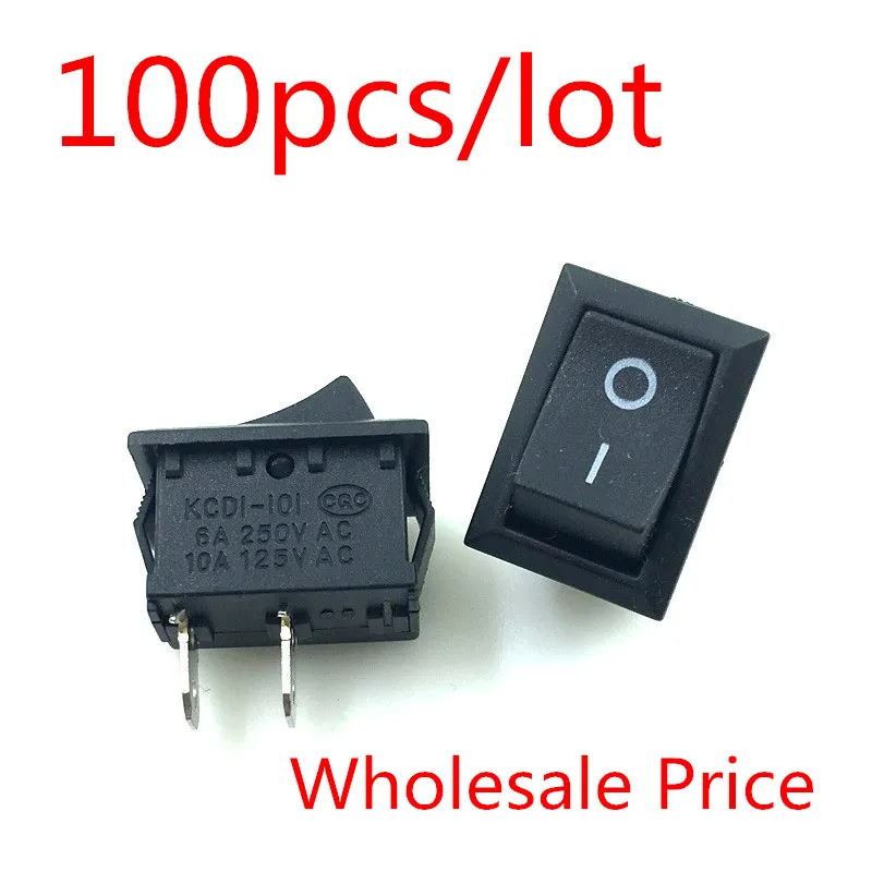 Wholesale Price 100pcs ON / OFF Rocker Switch 117S 2-Pin 8.5*13.5MM 250V 3A 125V 6A ON-OFF Black Plastic 2 Pin | Игрушки и хобби
