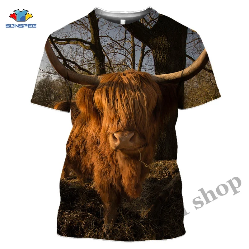Loves highland Cattle T-shirt 3D Printed Fashion T Shirt For Men Hip Hop Style Tshirt Streetwear Casual Summer Women Animal Tops (12)