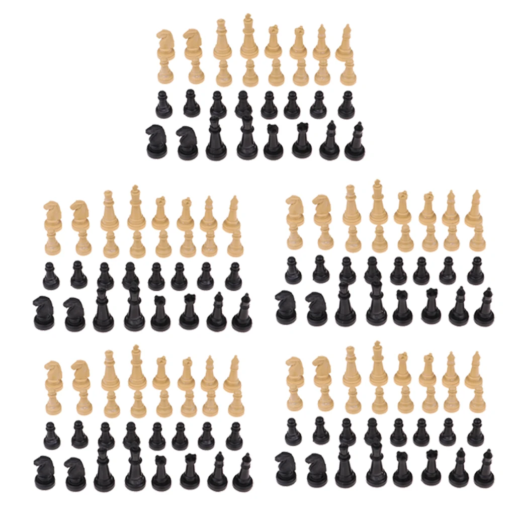 160pcs Plastic Chess Pieces Board Game Pawns - 1.9 Inch King Tournament Chess Set for Chess Board Games