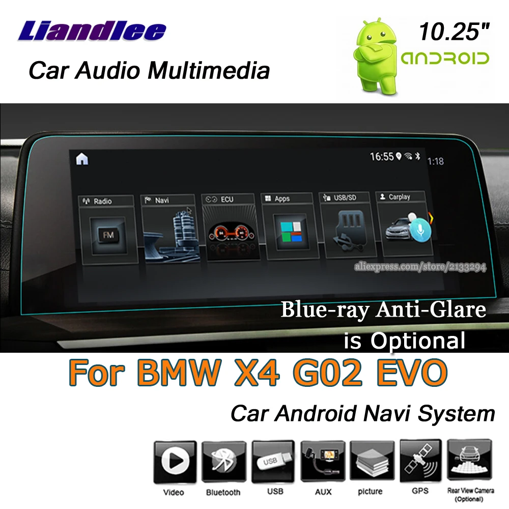 

For BMW X4 G02 EVO 2018 2019 Car Android 10.0 Player Multimedia System Carplay Androidauto GPS Navigation 10.25" HD Screen