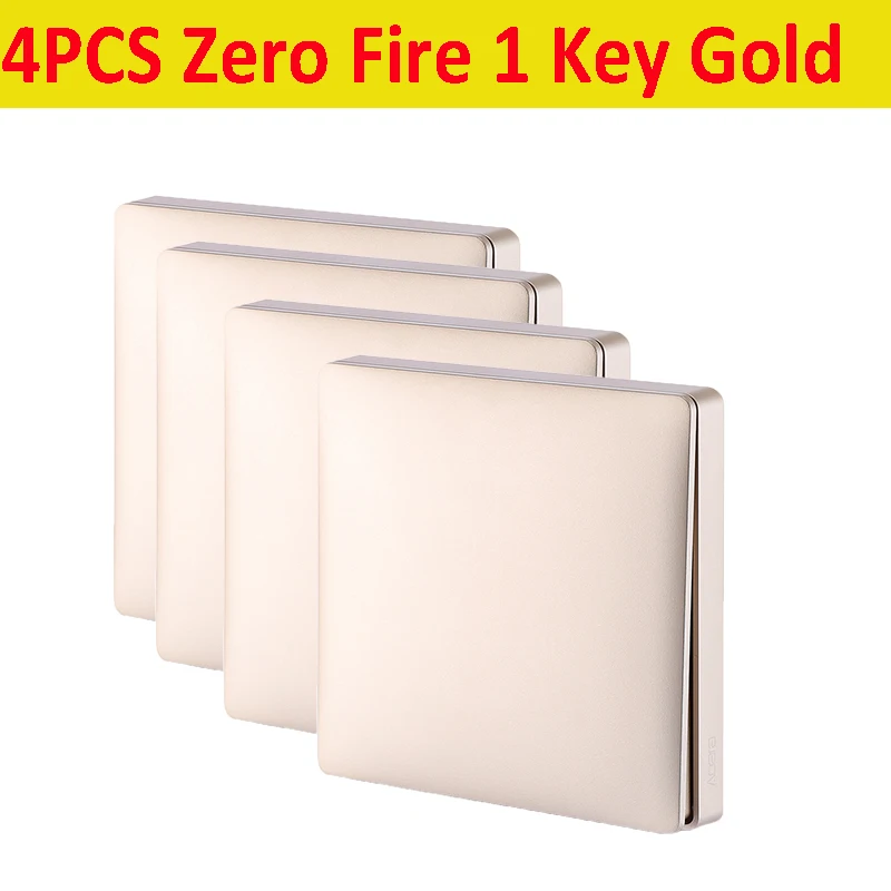 4PCS ZeroFire 1key Настенный светильник с дистанционным управлением Aqara, двойной ключ, версия панели, Zero Fire, Интеллектуальная связь, умная розетка - Цвет: 4PCS ZeroFire 1key