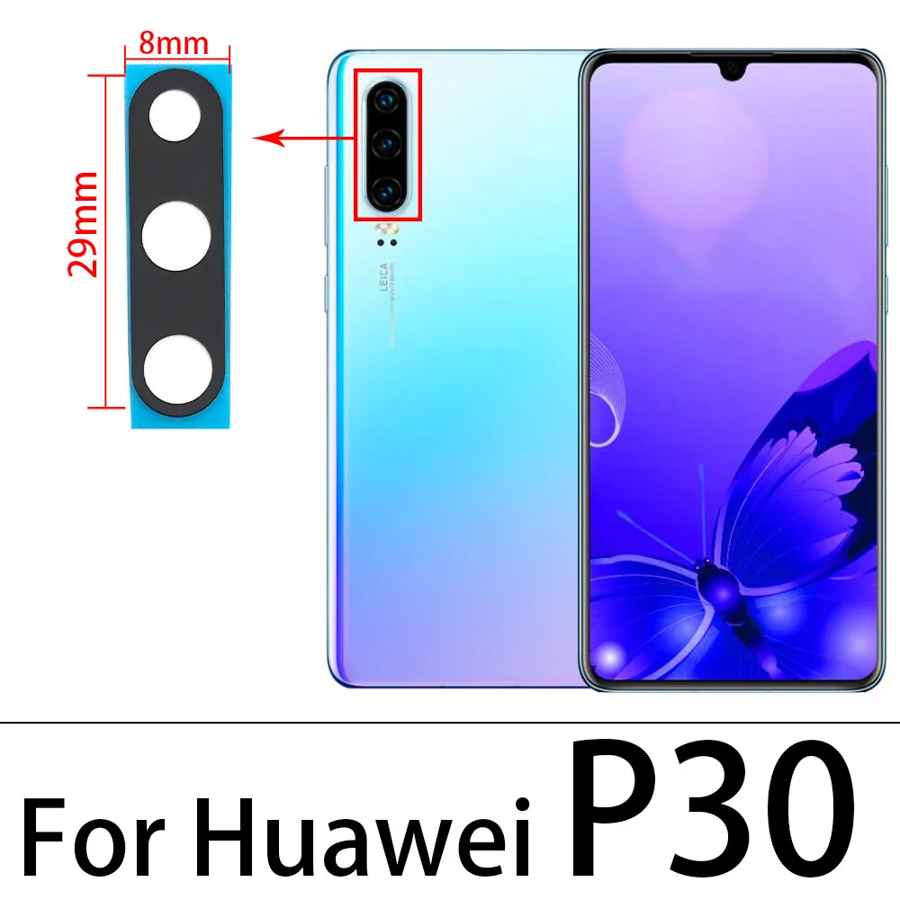 2 шт. для Huawei P20 P30 P40 Lite Pro задняя камера стеклянная крышка объектива с Ahesive наклейка