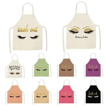 

Eye lashes Printed Kitchen Apron Kids men women Chef Cooking Aprons Cotton Linen Waist apron cleaning DD190