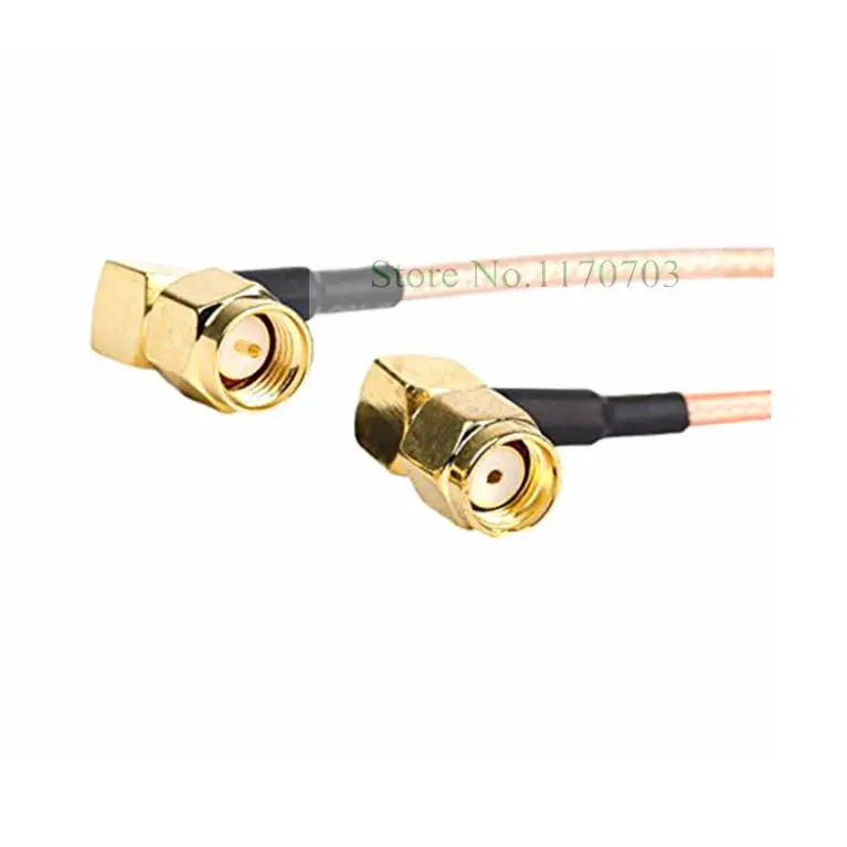 10 шт. РЧ коаксиальный 50ohm прямоугольный RP-SMA/SMA штекер на правый угол RP-SMA/SMA штекер для кабель RG316 разъем(0,05 м-1 м