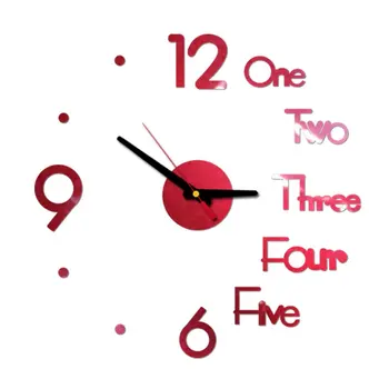 

Creative Modern Diy Large Wall Clock 3D Mirror Surface Sticker For Home Office Decor Wonderful Decoration