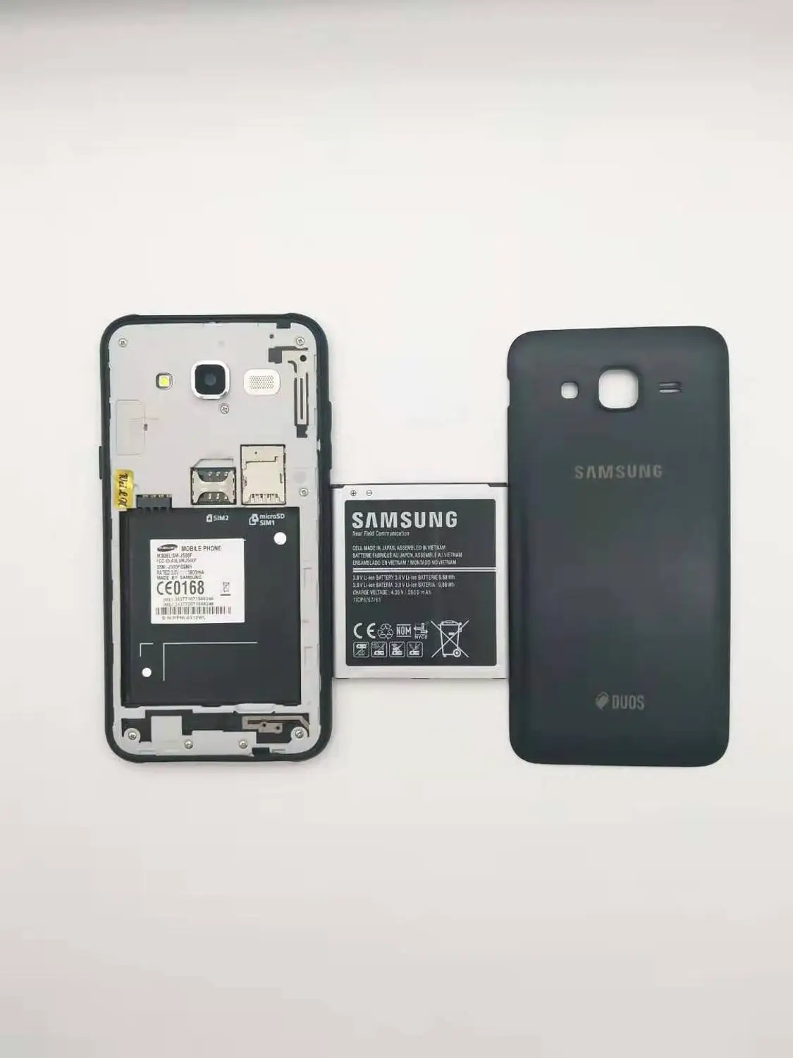 samsung Galaxy J5 J500F, две sim-карты, разблокированный мобильный телефон, 5,0 дюймов, ЖК-экран, четыре ядра, 1,5 ГБ ram, 16 ГБ rom, отремонтированный