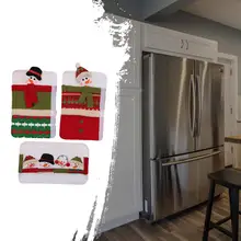 Рождество холодильник дверные ручки перчатки антистатические двойные дверные ручки длинные анти-столкновения ткань защитный чехол