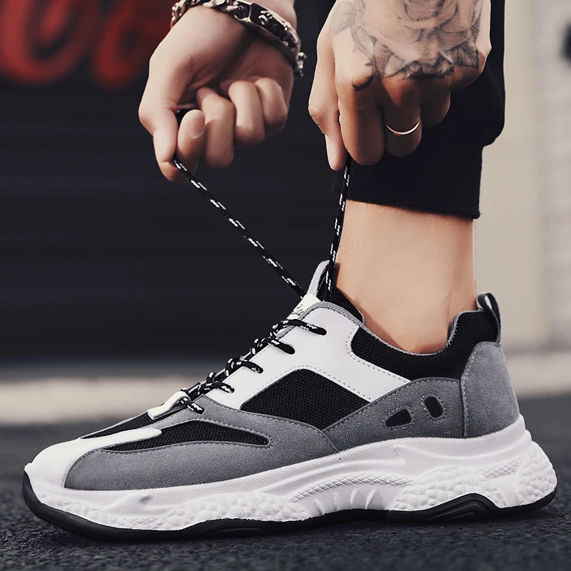 

Men's Fashion Chunky Sneakers Mens Dad Shoes High Platform Sneakers Men Luxury Brand Casual Shoes Black and White Sneaker Men