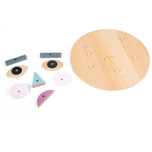 Kids Emotion Building Blocks Montessori Toys Wooden Emotional Expression Bricks Educational Toys For Children Mood Learning Toys 4