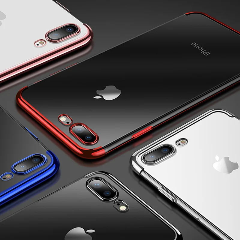 Для iPhone 6S 7 8 Plus чехол с лазерным покрытием Роскошный чехол из мягкого ТПУ прозрачный чехол для iPhone X XS XR легкие Чехлы для телефона с кристаллами Fundas