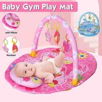 

Baby Gym Play Mat Lay & Play Activity Fitness Fun Boy Girl Playmat Toy Blanket w/Pillow Kids Activity Carpet Crawling Mat
