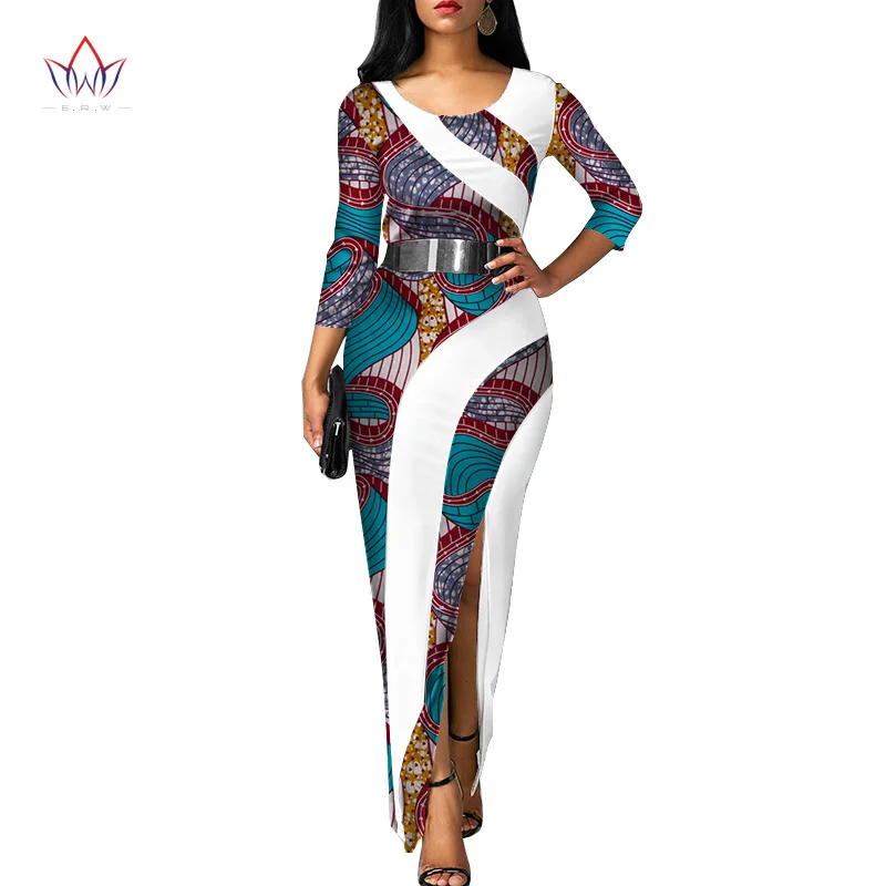 Vestidos африканские женские платья новая мода элегантная африканская одежда Дашики размера плюс сексуальные вечерние платья WY3120 - Цвет: 6