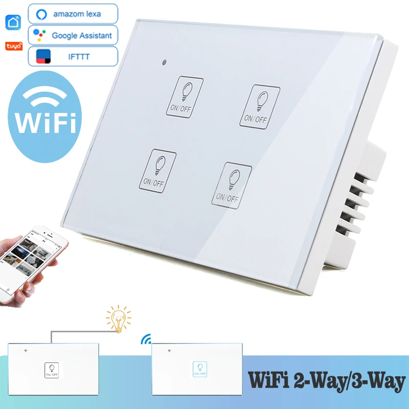 Выключатель настенный сенсорный с поддержкой Wi Fi 118*72 мм|Выключатели| |