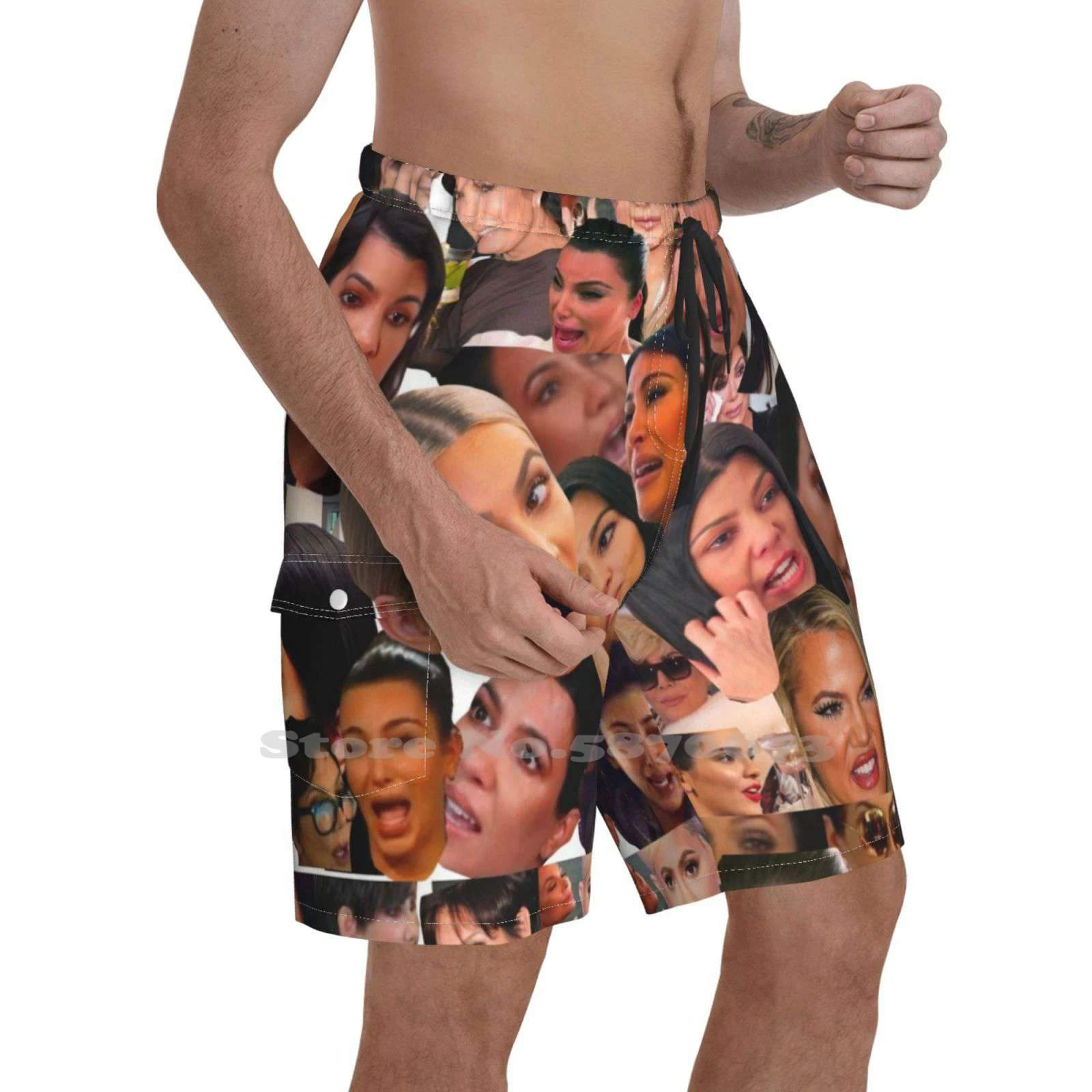 Kardashian pantalones cortos de playa para hombre, ropa de moda, Collage de Kardashian, Kylie Jenner Khloe Kourtney Jenners|Pantalones cortos de AliExpress