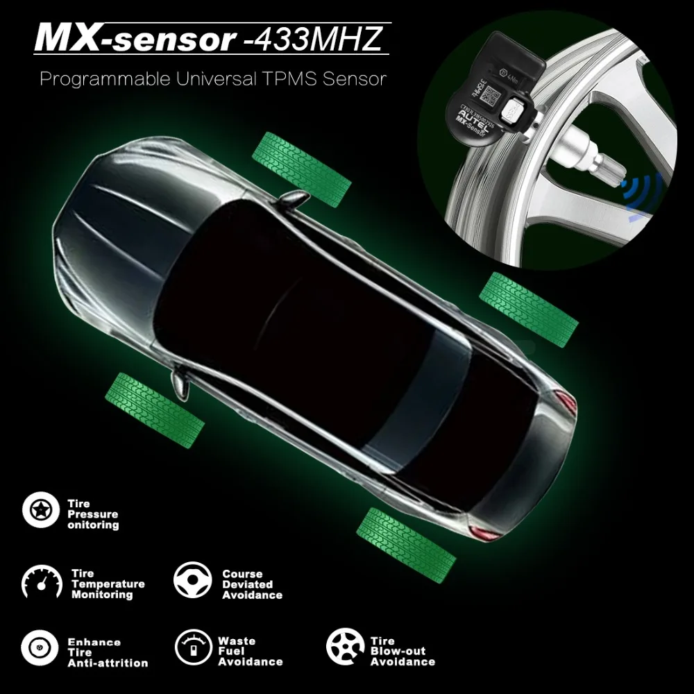 Autel Mx-sensor 433MHz& 315MHz TPMS тип пресса TS501 TS508 датчик для шин дропшиппинг в продаже аксессуары для мебели