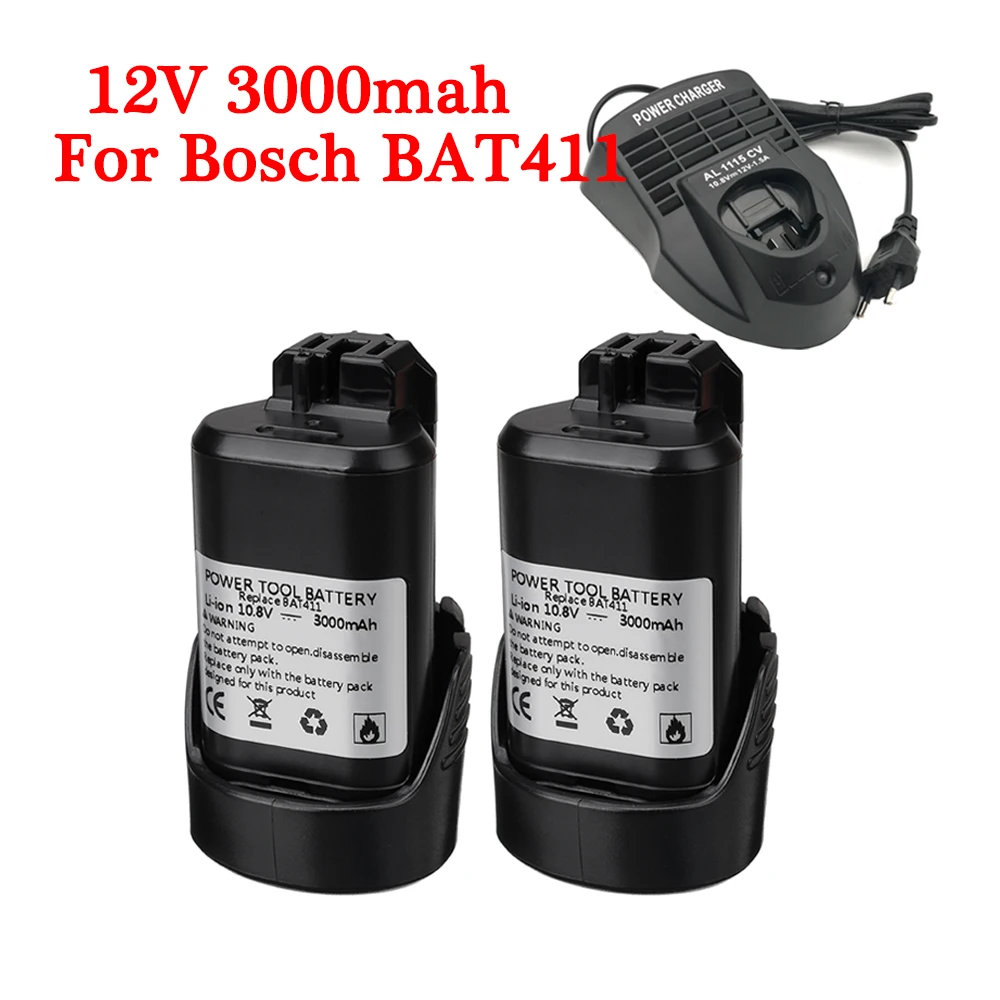 Литий-ионная аккумуляторная батарея 10 8 В 12 Ач сменная для BOSCH BAT411 BAT412 BAT412A