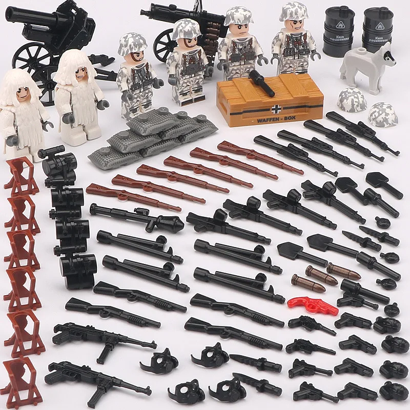 

LegoINGlys Military ww2 SWAT Soldiers army with Gun Weapon Mini Bricks Building Blocks Educational Minifigure Toys for Boys