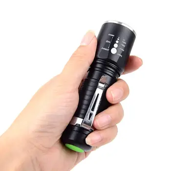 

5000 Lumen LED Zoomable Torch Flashlight Torch Skid Proof Fit AAA 18650 Super Bright Flashlight Flashlight Clip