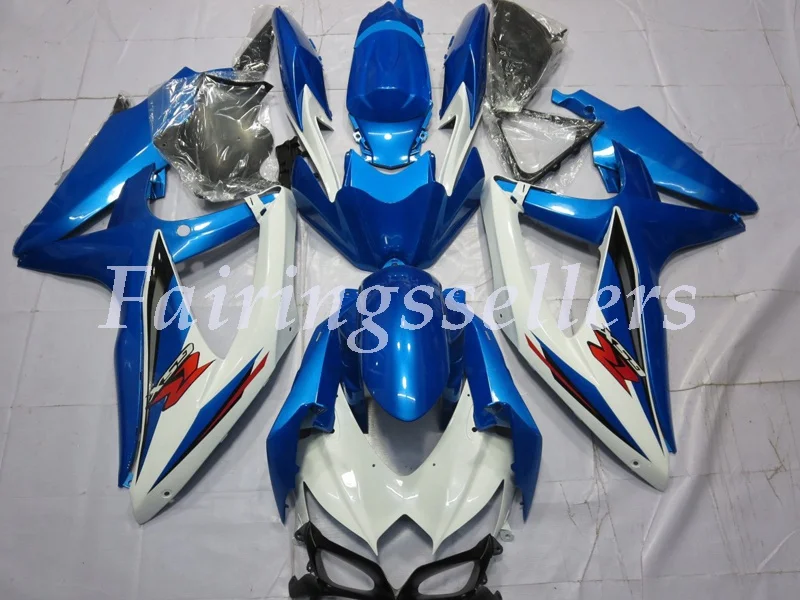 

<Injection mold> New ABS Full Fairing Kit 100% Fit For GSXR600 GSXR750 k5 K8 K9 Fairings Blue White