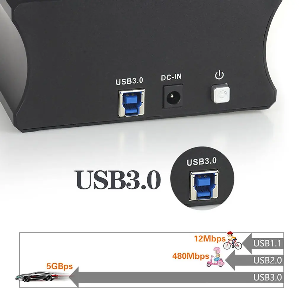 23HD28-RTK Double Hard Drive Extended Base eSata USB3.0 Hub 2." 3.5" SATA IDE HDD Extended Base for Computer
