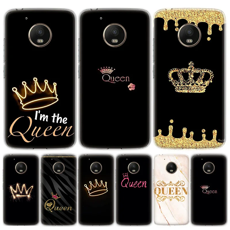 Чехол Crown Her King His Queen с цитатами золотой чехол для телефона MOTO Motorola G8 E4 E5 E6 G7 G6 G5S Plus