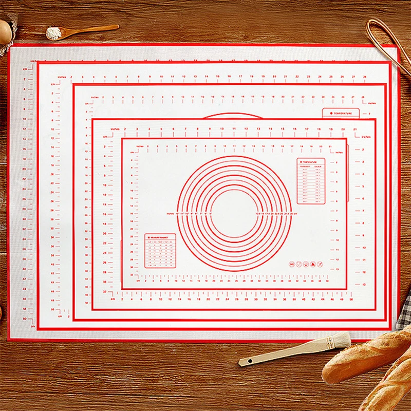 Silicone Pastry Mat Non Stick Baking Mat Cooking bakery tools with Measurement Fondant Counter Dough Rolling Mat Oven Liner