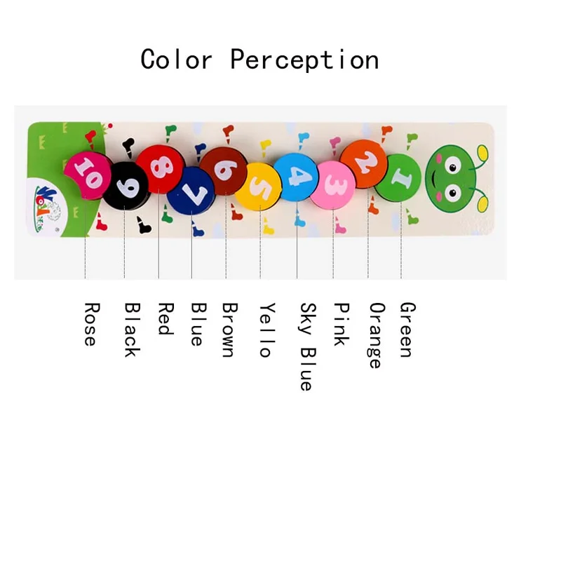 Classic Montessori Educational Toy Wooden Stringing Beaded Caterpillars Learning DIY Digital Toys Colorful Number Threading J75 3