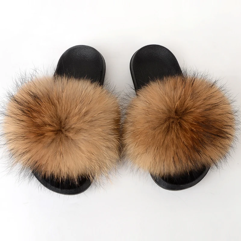 Chaussons En Veritable Fourrure De Raton Laveur Et De Renard Pour Femme Pantoufles Feminines En Reels Poils D Animaux Sandales Mignonnes Douces Et Plates Collection 2020 Aliexpress