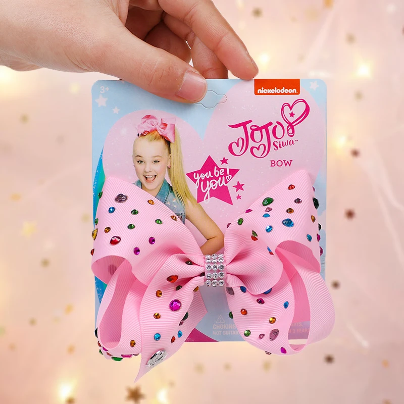 5 ''заколка для волос для маленьких девочек большой JoJo Siwa банты ручной работы заколка для волос с кристаллами Радужная Лента Узел аксессуары для волос головной убор шпильки