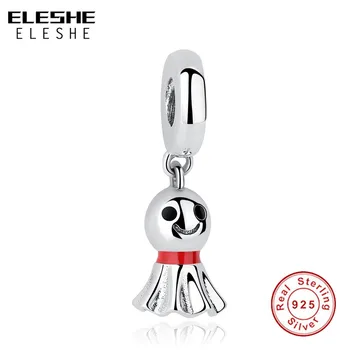 

ELESHE Fans Seckill 925 Sterling Silver Charm Bead European Snowman Beads Fit Original Charm Bracelet DIY Christmas Jewelry Gift
