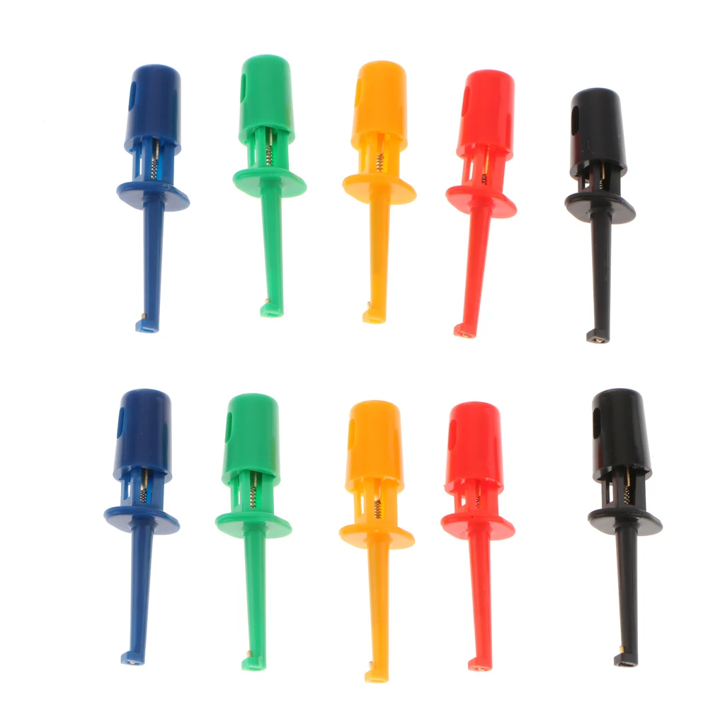 10Pcs Large Size Round Single Hook Clip Test Probe For Electronic Testing