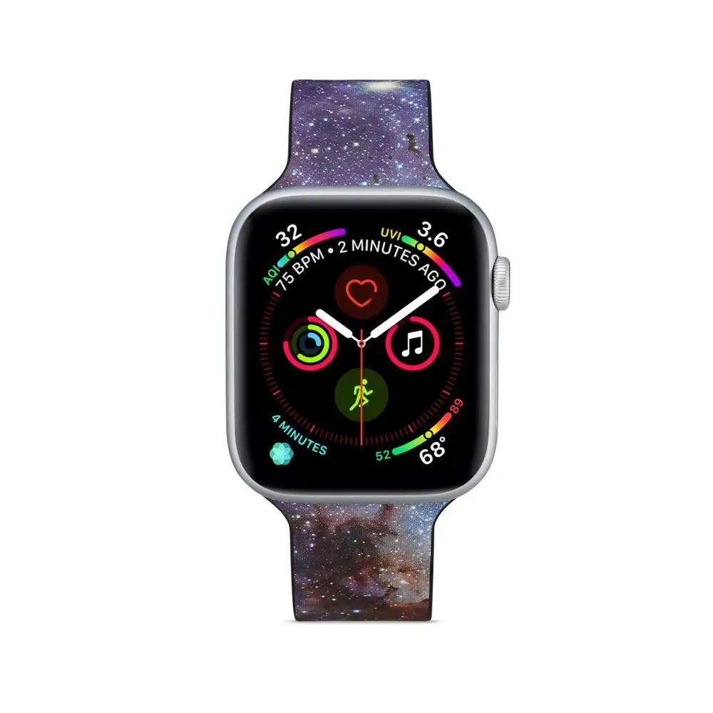 Foloy окрашенный ремешок для Apple Watch 4 3 2 1 Мягкие силиконовые спортивные 38 мм 42 мм полосы резиновый ремешок для Iwatch серии 4 40 мм 44 мм - Цвет ремешка: 014
